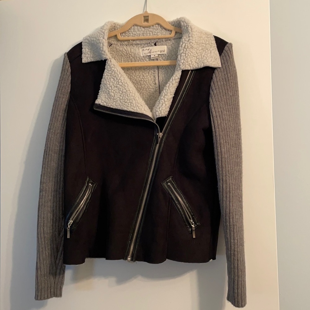VINTAGE HAVANA Black/grey suede jacket size M